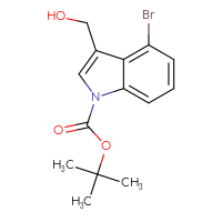 Chemical structure of tert-butyl 4-bromo-3-(hydroxymethyl)-1H-indole-1-carboxylate - CSSB00010163184