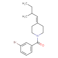 Chemical structure of 1-(3-bromobenzoyl)-4-(2-methylbutylidene)piperidine - CSSB06725635446