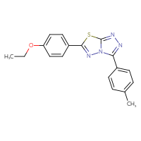 Chemical structure of 6-(4-ethoxyphenyl)-3-(4-methylphenyl)-[1,2,4]triazolo[3,4-b][1,3,4]thiadiazole - CSSB00121637787