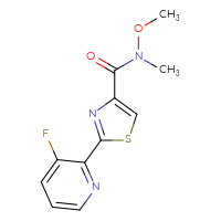Chemical structure of 2-(3-fluoropyridin-2-yl)-N-methoxy-N-methyl-1,3-thiazole-4-carboxamide - CSSB02005280245