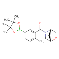Chemical structure of (1S,4S)-5-[2-methyl-5-(4,4,5,5-tetramethyl-1,3,2-dioxaborolan-2-yl)benzoyl]-2-oxa-5-azabicyclo[2.2.1]heptane - CSSB14984605308