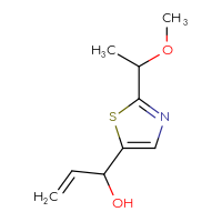 Chemical structure of 1-[2-(1-methoxyethyl)-1,3-thiazol-5-yl]prop-2-en-1-ol - CSSB20604508277