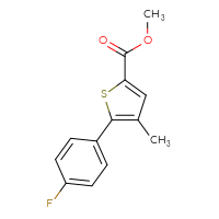 Chemical structure of methyl 5-(4-fluorophenyl)-4-methylthiophene-2-carboxylate - CSSB01997806937