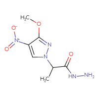 Chemical structure of 2-(3-methoxy-4-nitro-1H-pyrazol-1-yl)propanehydrazide - CSSB00000028094