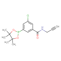 Chemical structure of 3-chloro-N-(prop-2-yn-1-yl)-5-(4,4,5,5-tetramethyl-1,3,2-dioxaborolan-2-yl)benzamide - CSSB02519432689