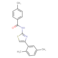 Chemical structure of N-[4-(2,5-dimethylphenyl)-1,3-thiazol-2-yl]-4-methylbenzamide - CSSB01391039122