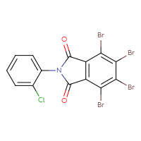 Chemical structure of 4,5,6,7-tetrabromo-2-(2-chlorophenyl)-2,3-dihydro-1H-isoindole-1,3-dione - CSSB00121731594
