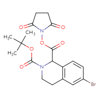 Chemical structure of 2-tert-butyl 1-(2,5-dioxopyrrolidin-1-yl) 6-bromo-1,2,3,4-tetrahydroisoquinoline-1,2-dicarboxylate - CSSB20270306989