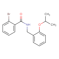 Chemical structure of 2-bromo-N-{[2-(propan-2-yloxy)phenyl]methyl}benzamide - CSSB02074282167