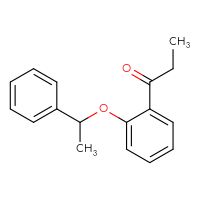 Chemical structure of 1-[2-(1-phenylethoxy)phenyl]propan-1-one - CSSB00000415694
