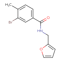 Chemical structure of 3-bromo-N-[(furan-2-yl)methyl]-4-methylbenzamide - CSSB00005462453