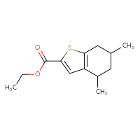 Chemical structure of ethyl 4,6-dimethyl-4,5,6,7-tetrahydro-1-benzothiophene-2-carboxylate - CSSB14962695595