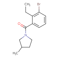 Chemical structure of 1-(3-bromo-2-ethylbenzoyl)-3-methylpyrrolidine - CSSB11942366258