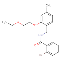 Chemical structure of 2-bromo-N-{[2-(2-ethoxyethoxy)-4-methylphenyl]methyl}benzamide - CSSB00325575192