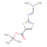 Chemical structure of tert-butyl 2-{[(dimethylamino)methylidene]amino}-1,3-thiazole-5-carboxylate - CSSB02125603602