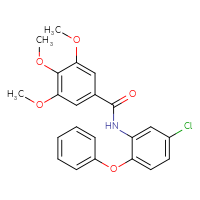 Chemical structure of N-(5-chloro-2-phenoxyphenyl)-3,4,5-trimethoxybenzamide - CSSB00046230372