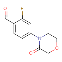 Chemical structure of 2-fluoro-4-(3-oxomorpholin-4-yl)benzaldehyde - CSSB00020651341