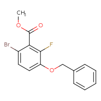 Chemical structure of methyl 3-(benzyloxy)-6-bromo-2-fluorobenzoate - CSSB02127148393