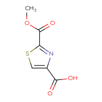 Chemical structure of 2-(methoxycarbonyl)-1,3-thiazole-4-carboxylic acid - CSSB00021192357