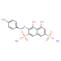 Chemical structure of disodium 3-[2-(4-aminophenyl)diazen-1-yl]-4,5-dihydroxynaphthalene-2,7-disulfonate - CSSB00000057739