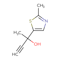 Chemical structure of 2-(2-methyl-1,3-thiazol-5-yl)but-3-yn-2-ol - CSSB02516933188