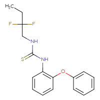 Chemical structure of 3-(2,2-difluorobutyl)-1-(2-phenoxyphenyl)thiourea - CSSB21432494611
