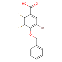 Chemical structure of 4-(benzyloxy)-5-bromo-2,3-difluorobenzoic acid - CSSB02127377130