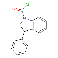 Chemical structure of 3-phenyl-2,3-dihydro-1H-indole-1-carbonyl chloride - CSSB21224764498