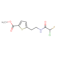 Chemical structure of methyl 5-[2-(2-chloro-2-fluoroacetamido)ethyl]thiophene-2-carboxylate - CSSB21332117048
