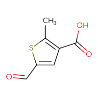 Chemical structure of 5-formyl-2-methylthiophene-3-carboxylic acid - CSSB00009926951