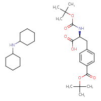 Chemical structure of (2S)-2-{[(tert-butoxy)carbonyl]amino}-3-{4-[(tert-butoxy)carbonyl]phenyl}propanoic acid; N-cyclohexylcyclohexanamine - CSSB00015226898