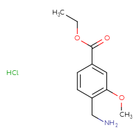Chemical structure of ethyl 4-(aminomethyl)-3-methoxybenzoate hydrochloride - CSSB20963517127