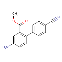 Chemical structure of methyl 4-amino-4'-cyano-[1,1'-biphenyl]-2-carboxylate - CSSB06582218569