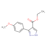 Chemical structure of ethyl 3-(4-methoxyphenyl)-1H-pyrazole-4-carboxylate - CSSB00103750939