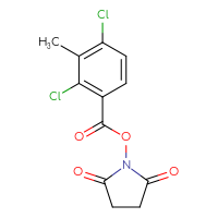 Chemical structure of 2,5-dioxopyrrolidin-1-yl 2,4-dichloro-3-methylbenzoate - CSSB14850024463