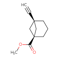 Chemical structure of methyl (1r,5s)-5-ethynylbicyclo[3.1.1]heptane-1-carboxylate - CSSB20591803981