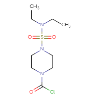 Chemical structure of 4-(diethylsulfamoyl)piperazine-1-carbonyl chloride - CSSB21224774500