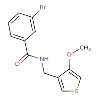 Chemical structure of 3-bromo-N-[(4-methoxythiophen-3-yl)methyl]benzamide - CSSB06739246288