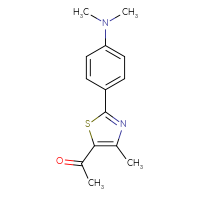 Chemical structure of 1-{2-[4-(dimethylamino)phenyl]-4-methyl-1,3-thiazol-5-yl}ethan-1-one - CSSB00000613572