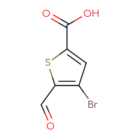 Chemical structure of 4-bromo-5-formylthiophene-2-carboxylic acid - CSSB00015722027