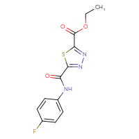 Chemical structure of ethyl 5-[(4-fluorophenyl)carbamoyl]-1,3,4-thiadiazole-2-carboxylate - CSSB00020596436