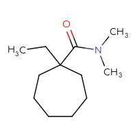 Chemical structure of 1-ethyl-N,N-dimethylcycloheptane-1-carboxamide - CSSB06377183757