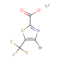 Chemical structure of lithium(1+) 4-bromo-5-(trifluoromethyl)-1,3-thiazole-2-carboxylate - CSSB21189751360