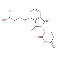 Chemical structure of 3-{[2-(2,6-dioxopiperidin-3-yl)-1,3-dioxo-2,3-dihydro-1H-isoindol-4-yl]oxy}propanoic acid - CSSB06256034701