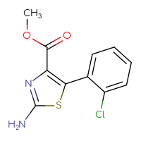 Chemical structure of methyl 2-amino-5-(2-chlorophenyl)-1,3-thiazole-4-carboxylate - CSSB00000721849