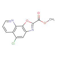 Chemical structure of methyl 5-chloro-[1,3]oxazolo[4,5-h]quinoline-2-carboxylate - CSSB00020676305