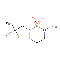 Chemical structure of 2-(2-fluoro-2-methylpropyl)-6-methyl-1λ⁶,2,6-thiadiazinane-1,1-dione - CSMB00155482665