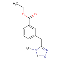 Chemical structure of ethyl 3-[(4-methyl-4H-1,2,4-triazol-3-yl)methyl]benzoate - CSSB15068590168