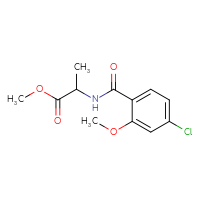 Chemical structure of methyl 2-[(4-chloro-2-methoxyphenyl)formamido]propanoate - CSSB00003218536