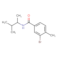 Chemical structure of 3-bromo-4-methyl-N-(3-methylbutan-2-yl)benzamide - CSSB00012577490